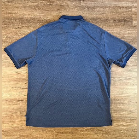 Tommy Bahama Polo Shirt Mens Navy Blue Soft XL Geometric Modal Blend C15 - Picture 2 of 6